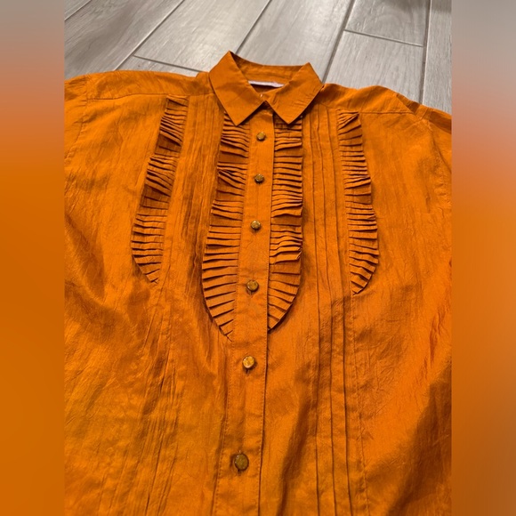 Laura and Jane‎ long sleeve button down size 10 orange - Picture 4 of 13